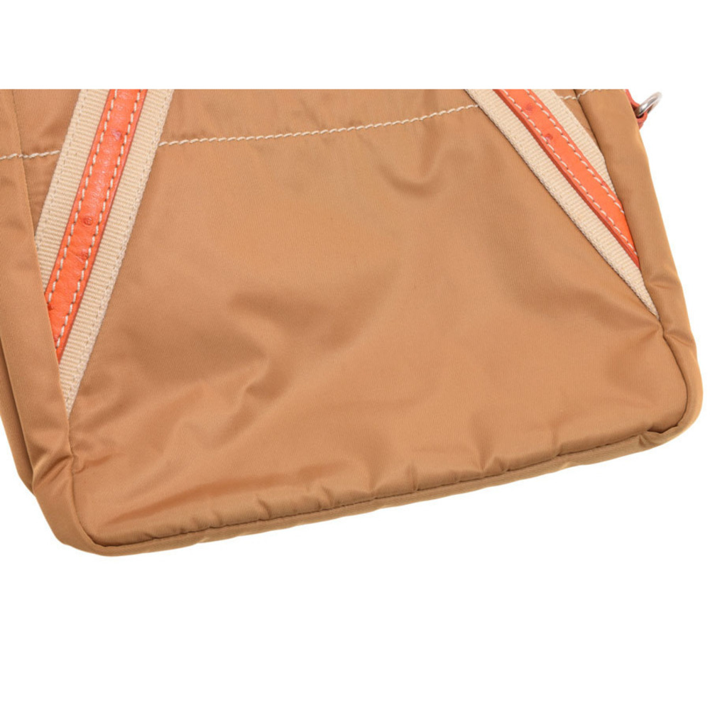 PRADA tote bag brown ostrich leather brooch - Picture 8 of 11